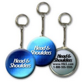 2" Round Metallic Key Chain w/ 3D Lenticular Changing Color Effects - Blue (Custom)